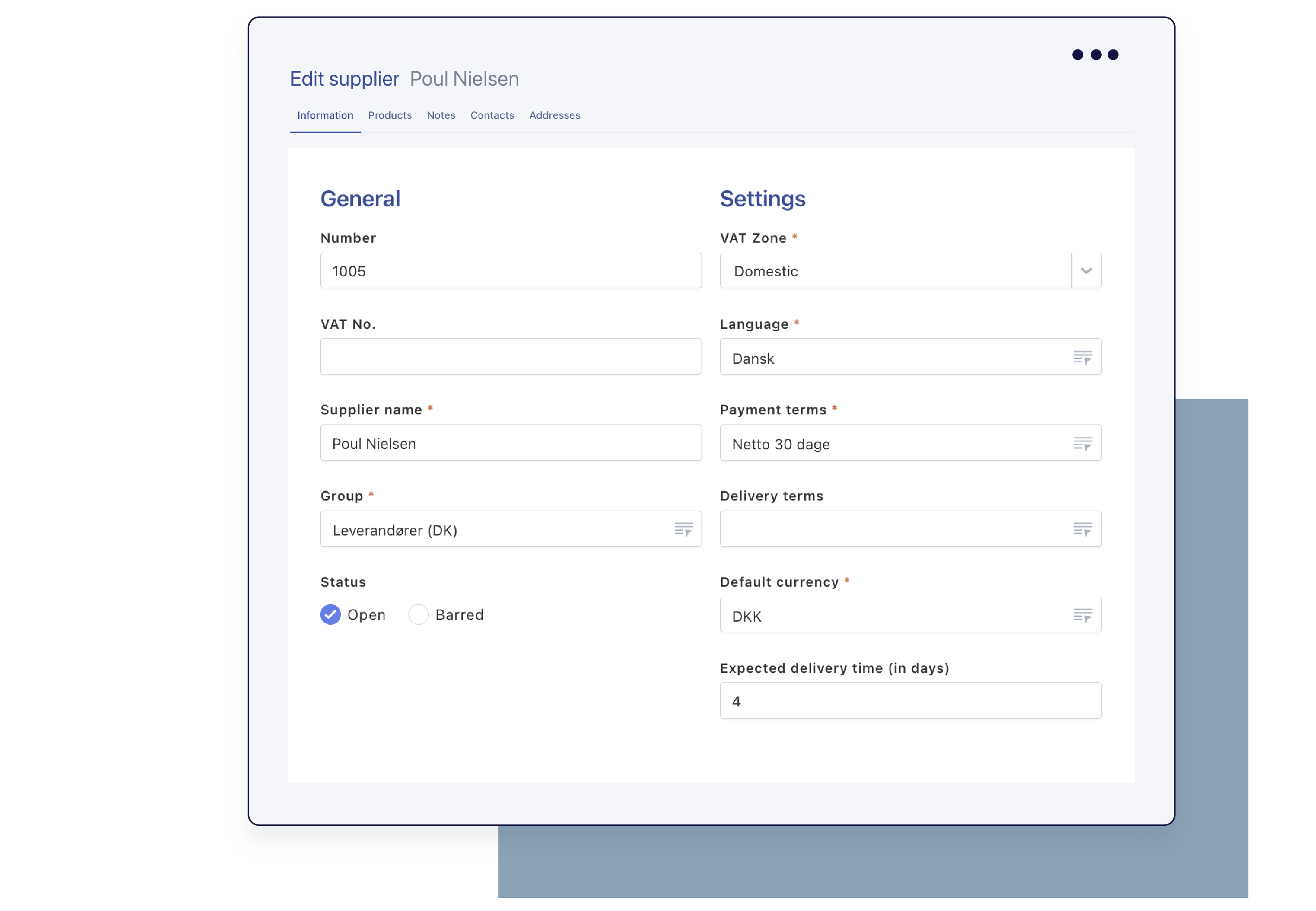 Purchase Management with a Supplier Overview